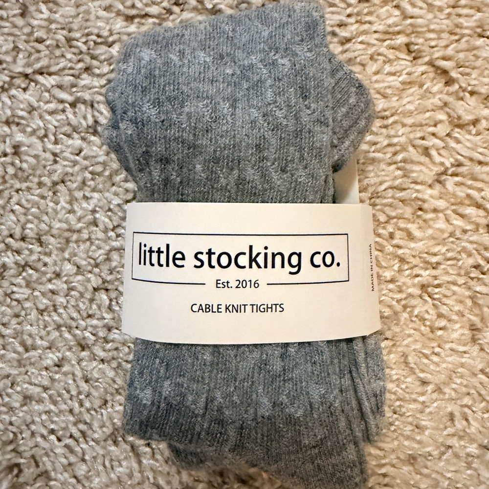 Gray Cable Knit Tights
